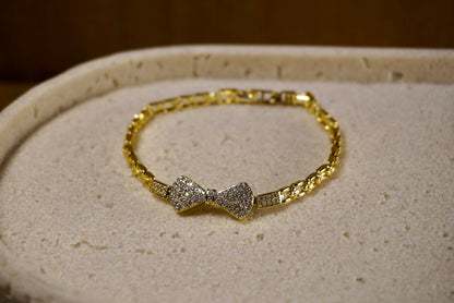 BRAZALETE DE LAZO COLOR ORO