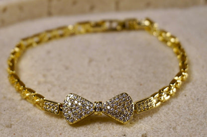 BRAZALETE DE LAZO COLOR ORO