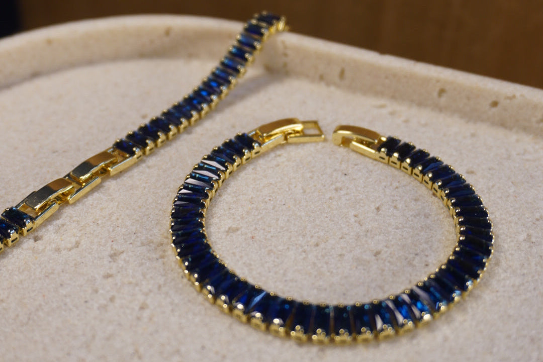 SET PULSERA TENIS AZUL