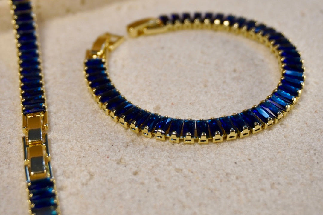 SET PULSERA TENIS AZUL